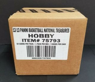 2012 - 13 National Treasures Nt Basketball 3 - Box Hobby Case Anthony Davis Kawhi Rc