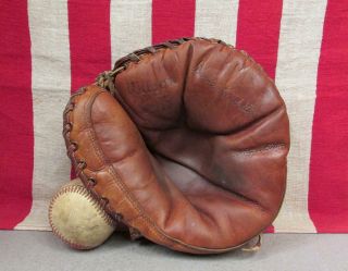 Vintage 1950s Wilson Leather Baseball Glove Catchers Mitt Hobie Landrith Wc210