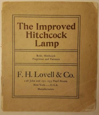 The Improved Hitchcock Lamp By Robt.  Hitchcock,  C.  1898,  F.  H.  Lovell & Co.