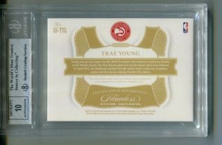 2018 - 19 PANINI FLAWLESS RC TRAE YOUNG GOLD STAR PATCH AUTO 06/10 2COL BGS 8/10 2