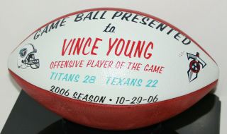 Vince Young Tennessee Titans Game Football 2006 Vs.  Texans Texas Ut