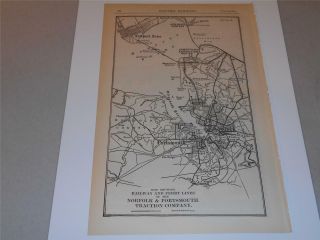 Map Of The Railway Norfolk & Portsmouth Traction Company From 1908