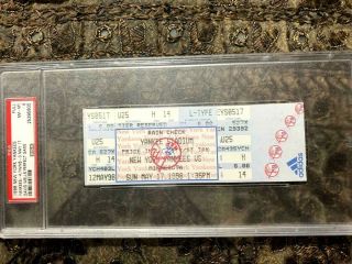 May 17,  1998 David Wells Perfect Game Full Ticket - Psa 8 - Extremely Rare