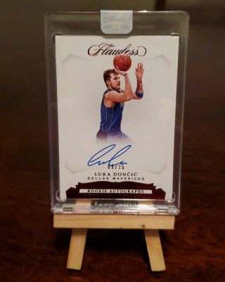 2018 - 19 Flawless Luka Doncic Auto 9/15 Rookie Autographs Rc Ruby