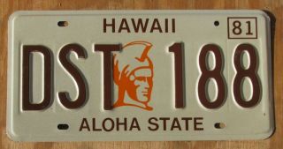 Hawaii King Kamehameha - Honolulu / Oahu License Plate 1981 Dst 188