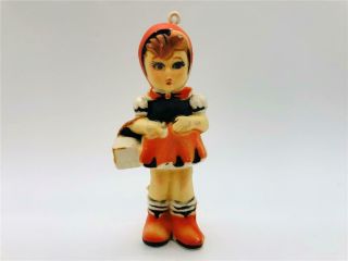 Vintage Made In Macau Little Red Riding Hood Figurine Christmas Ornament