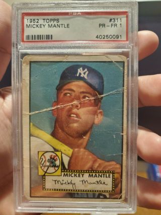 Topps 1952 Mickey Mantle York Yankees 311 Psa 1