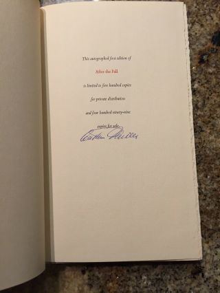 ARTHUR MILLER Signed Limited Edition AFTER THE FALL Numbered DEATH OF A SALESMAN 2