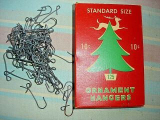 Vintage National Tinsel Mfg Metal Standard Size Christmas Ornament Hangers & Box