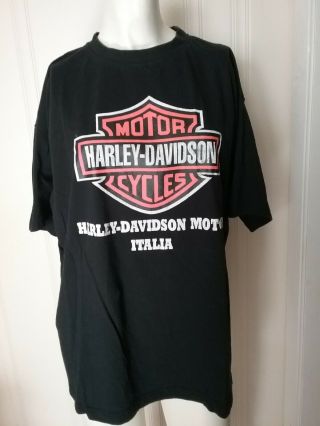 Harley Davidson Motor Motor Italia Black Basic Tee T - Shirt Men 