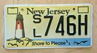 Jersey Shore To Please License Plate " Sl 746 H " Nj Lighthouse Beach Ocean