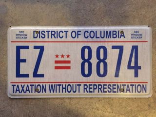 Washington Dc Taxation License Plate Tag - Ez 8874 - District Of Columbia