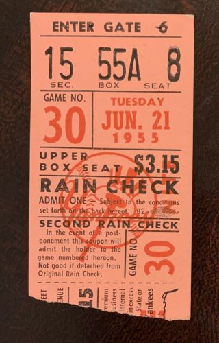 1955 Mickey Mantle Home Run Makes Yankee Stadium History Ticket Stub