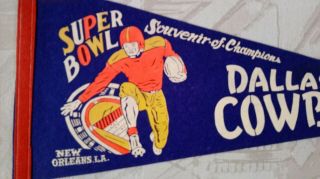 1971 Dallas Cowboys Bowl VI Pennant Full Size 6 Orleans 2