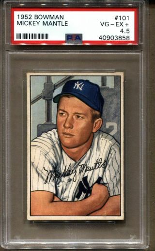 1952 Bowman Mickey Mantle 101 Psa 4.  5 Ny Yankees Baseball Hof