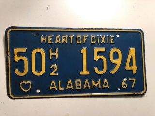 1967 Marshall County Alabama Truck License Plate (paint)