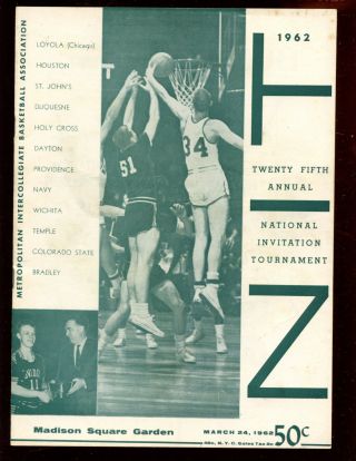 1962 Ncaa Basketball Nit Championship Game Program Dayton Vs St.  John 