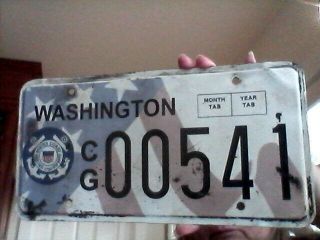 2000 Washington Coast Guard License Plate