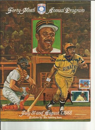 Willie Stargell Hand Signed 1988 Hall Of Fame Induction Program Uspo Cancelledx2