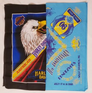 Harley Davidson Owners Group Hog 10th Anniversary 1983 - 1993 Handkerchief/bandana