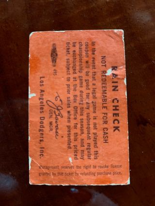 Sandy Koufax Perfect Game Ticket Sept.  9,  1965 2