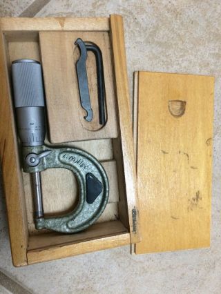 Fowler Micrometer Model 52 228 001 With Wooden Box Vintage?