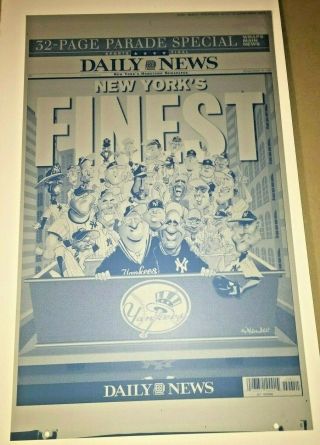 Yankees Newspaper Printing Plate York Finest 2000 Daily News 2000 Caricature