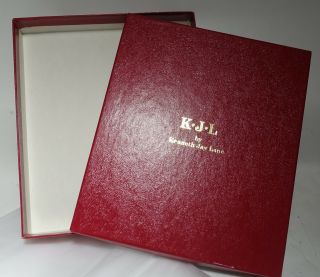 Authentic Vintage Signed Kenneth Lane K.  J.  L.  Empty Gift Box 6 - 1/4” X 7 - 1/4” X 1 "