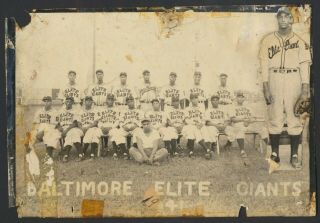 1941 Baltimore Elite Giants Negro League Baseball Photo With Roy Campanella