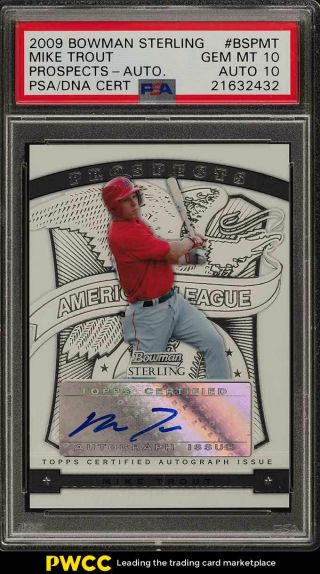 2009 Bowman Sterling Prospects Mike Trout Rookie Psa/dna 10 Auto Psa 10 (pwcc)