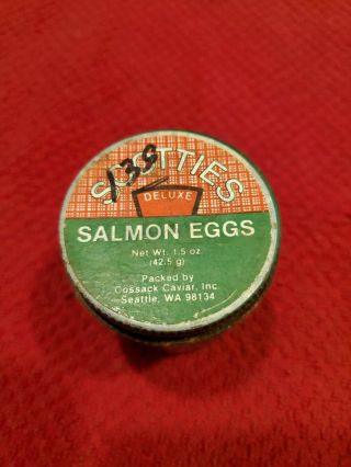 Vintage Scotties Deluxe Salmon Eggs Trout Fishing Cossack Caviar Seattle Wa.