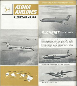 Aloha Airlines System Timetable 12/1/66 [9101]