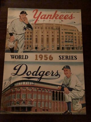 1956 Brooklyn Dodgers Vs York Yankees World Series Official Program (scored)