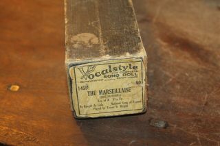 Vintage Vocalstyle Player Piano Song Roll " The Marseillaise " National France
