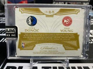 2018 - 19 Flawless Luka Doncic Trae Young RC Game Dual NBA Logoman Patch 1/1 2