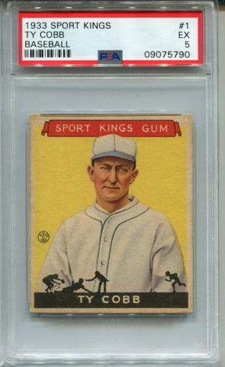 1933 Sports Kings Baseball 1 Ty Cobb Card Psa 5