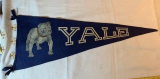 Circa 1920’s Yale University Bulldog Soft Wool Large Pennant