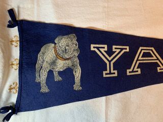 Circa 1920’s Yale University Bulldog Soft Wool Large Pennant 2