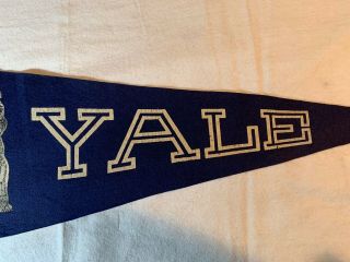 Circa 1920’s Yale University Bulldog Soft Wool Large Pennant 3