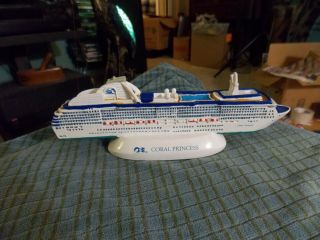 Princess Cruises Coral Princess Resin Figurine Ship Maritime Collector 6 3/4 " Vg