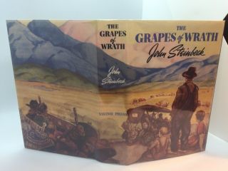 The Grapes of Wrath Steinbeck First Edition 1st/4th April 1939 w/ FACS DJ 3