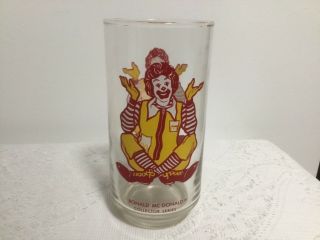 Ronald Mcdonald Mcdonalds Glass Cup Mug 1970s Collector Series Vintage