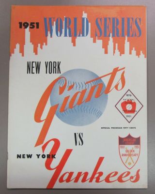 1951 World Series Program York Giants Vs York Yankees Game 3