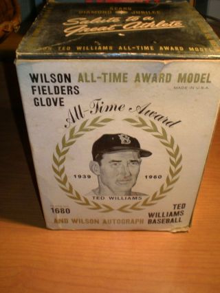 1960 Ted Williams Wilson 1680 Baseball Glove In Picture Box