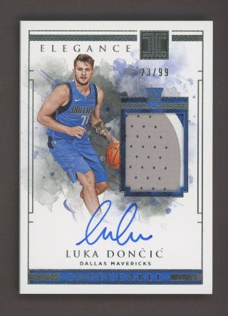 2018 - 19 Panini Impeccable Elegance Luka Doncic Rpa Rc 3 - Color Patch Auto 23/99