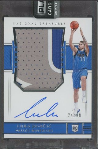 2018 - 19 Panini National Treasures Luka Doncic Rpa Rc 3 - Color Patch Auto 24/99