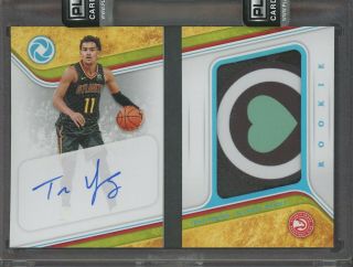 2018 - 19 Panini Opulence Booklet Trae Young Rpa Rc Sharecare Logo Patch Auto 3/5