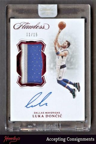 2018 - 19 Flawless Ruby Luka Doncic 3 - Color Game Rpa Patch Auto 11/15 Rc