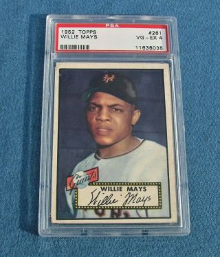 1952 Topps Willie Mays 261 Sp High Number Psa 4 Very Sharp