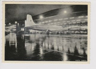 Vintage Rppc Sabena Belgian World Airlines Douglas Dc - 6 @ Melsbroek Airport